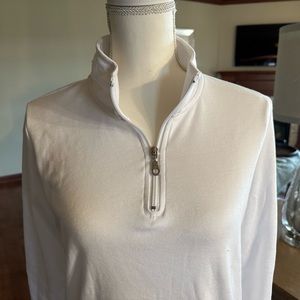 White 1/2 Zip Top